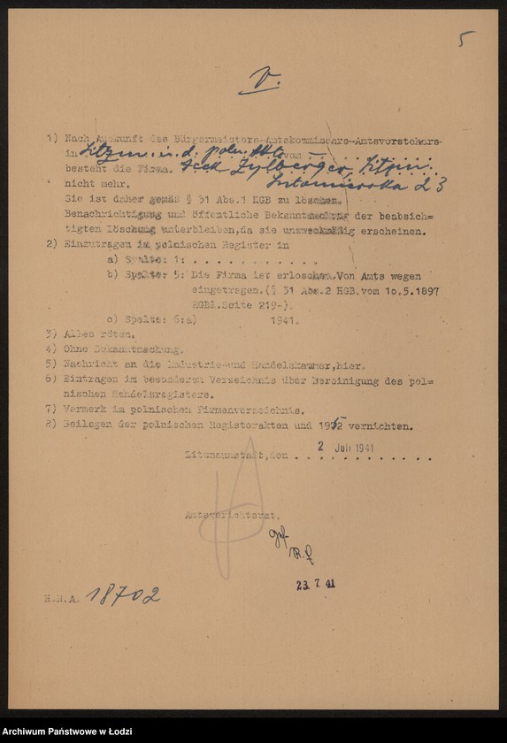 Obraz 7 z jednostki "Icek Zylberger – sprzedaż mięsa i wnętrzności bydlęcych"