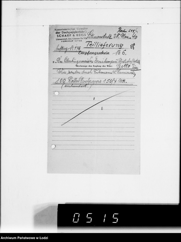 Obraz 9 z jednostki "Diverse Sch-Z [rachunki za dostawy towarów spoza Getta]"