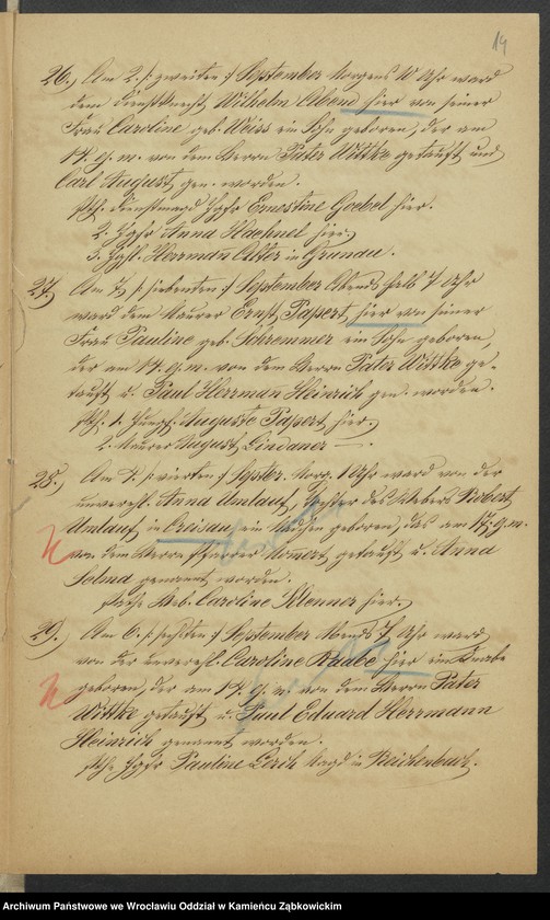 image.from.unit.number "Amtsgericht Schweidnitz Duplicate der Kirchenbücher der katholische Pfarr Kirche zu Gräditz"