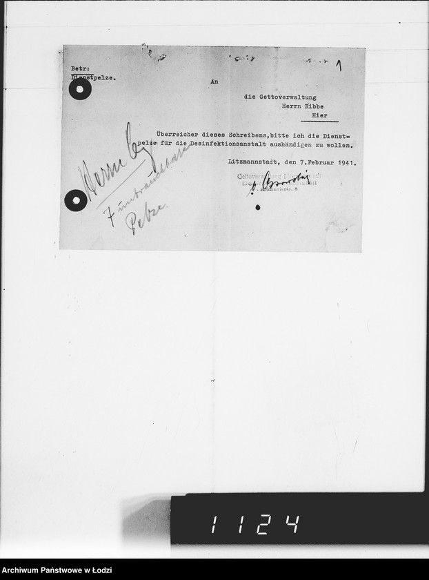 Obraz 5 z jednostki "Verschiedenes. [Pisma w sprawie przejęcia futer]"