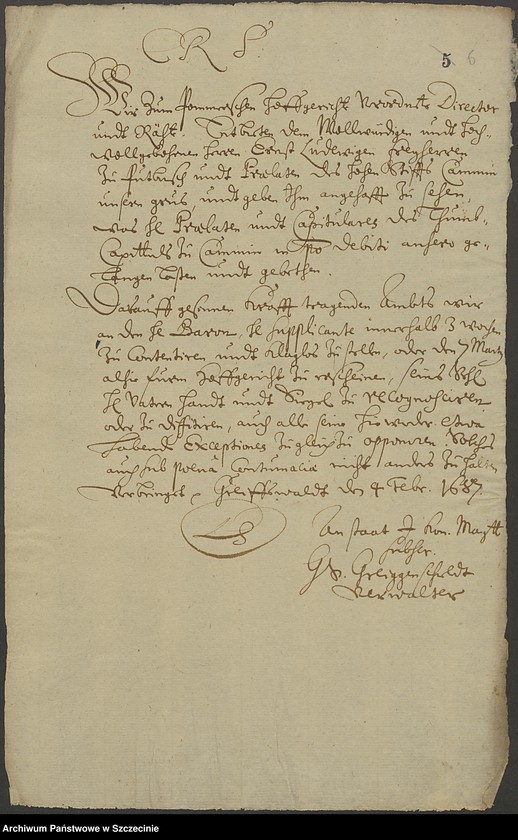 image.from.unit.number "Domkapitel contra Baron v[on] Putbus in po debiti."