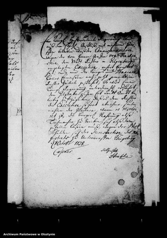 image.from.unit.number "Entscheidung in der Beschwerde des Commissarius loci gegen den Hauptmann in Gilgenburg in der Sache des Stadt Richters Heder und des Tuchmachers und Glöckners Demsky daselbst"