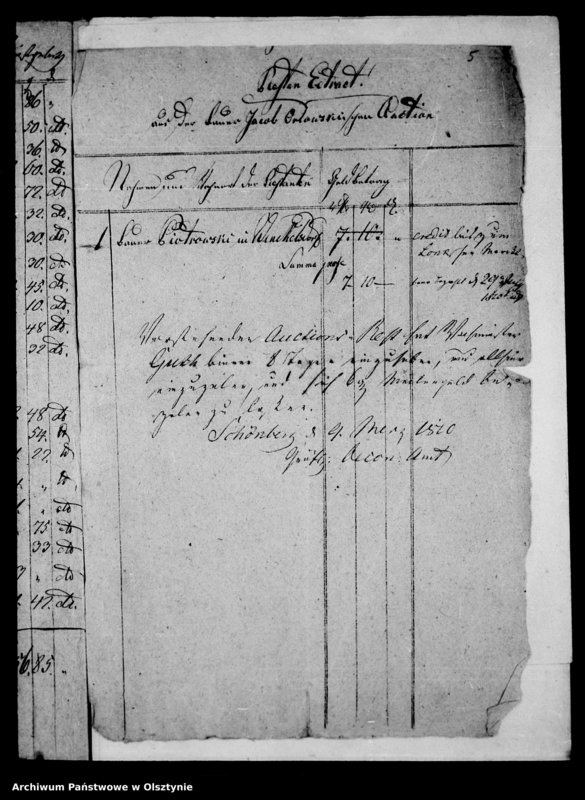 image.from.unit.number "Acta ... die Schulden halber verfügte Exmittirung des Bauern J. Orlowski aus Winckelsdorf betreffend"