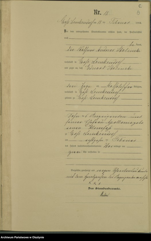 image.from.unit.number "Sterbe-Haupt-Register Nr 1 - 64"