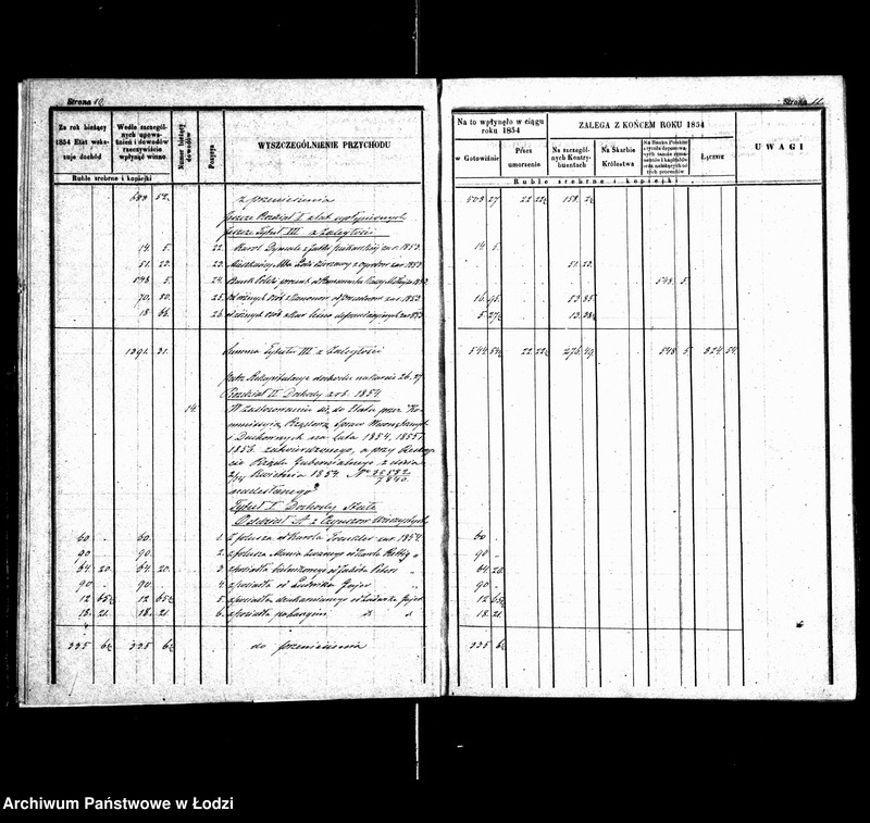 Obraz 11 z jednostki "Rachunek kasy ekonomicznej m. Łodzi za rok 1854"
