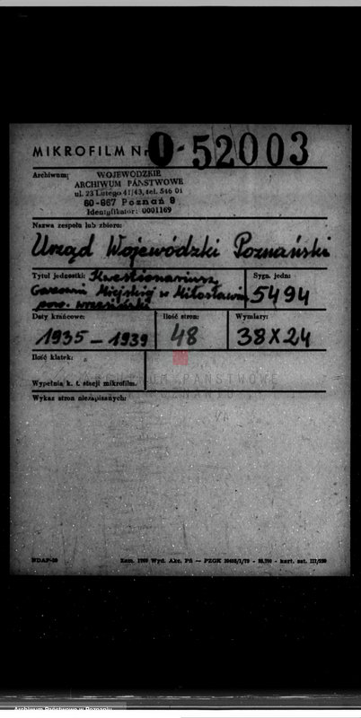 Obraz 2 z jednostki "Kwestionariusz Gazowni Miejskiej w Milosławiu powiat wrzesiński"