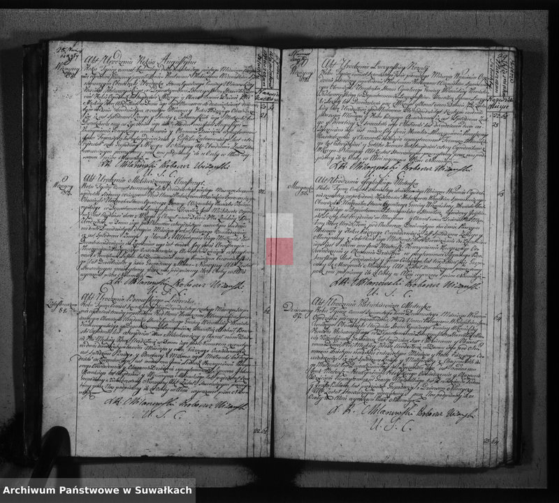 image.from.unit.number "Akta urodzonych gminy wiżańskiey powiatu kalwaryjskiego w departamencie łomżyńskim od dnia 1-go miesiąca stycznia do dnia ostatniego miesiąca grudnia 1816 roku"