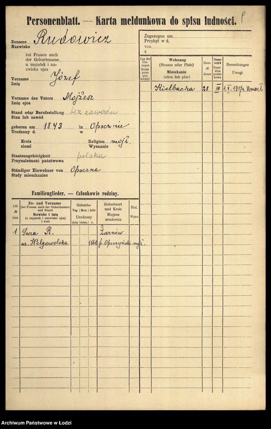 Obraz 11 z jednostki "[Spis ludności Łodzi] Rudolnik-Rupniewski"