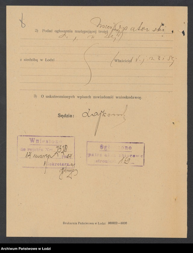 Obraz 10 z jednostki "Uszer- Józef Opatowski- drobna sprzedaż materiałów piśmiennych i galanterii"