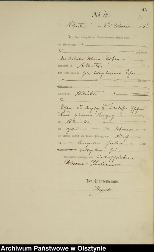 image.from.unit.number "Haupt-Sterbe-Register Nr 1 - 175"