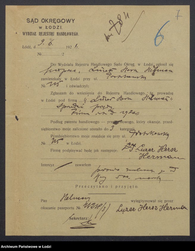 Obraz 9 z jednostki "Lauzer Hersz Herman- sprzedaż przędzy"