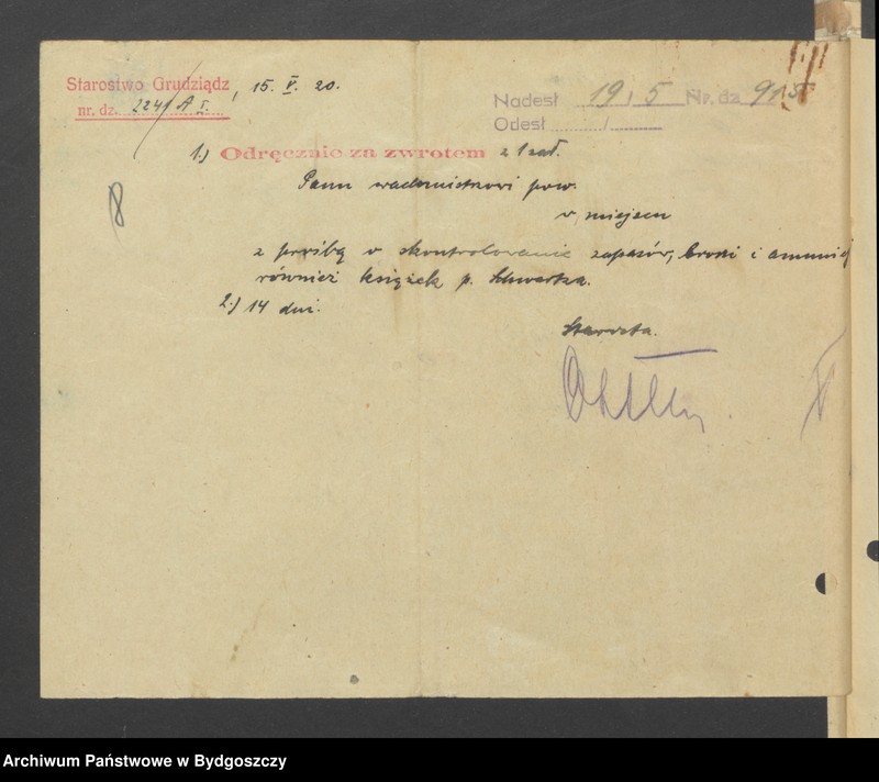 image.from.unit.number "[Raporty, sprawozdania, zaświadczenia, akta personalne Powiatowej Komendy Zachodniej Straży Obywatelskiej na powiat Grudziądz-Wieś]"