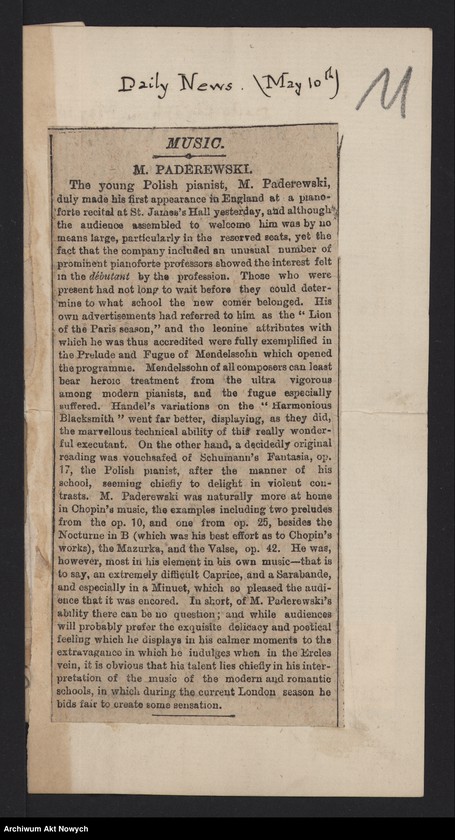 image.from.unit.number "Koncerty Londyńskie. Anglia-Ameryka (Programy i wycinki prasowe dotyczące koncertów w Anglii i wyjazdu do St. Zjednoczonych)"