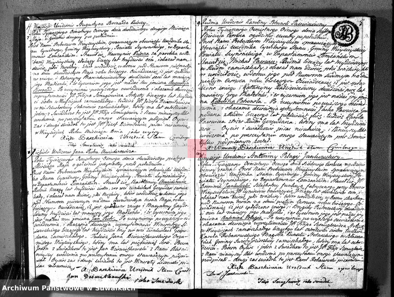 Obraz 6 z jednostki "Księga aktów cywilnych urodzenia, stosowanie do prawa W. Napoleona od dnia 1 miesiąca maja 1808 roku parafii wieysieyskiey przez urzędnika tychże aktów niżej podpisanego zaczęta i kontynuowana"