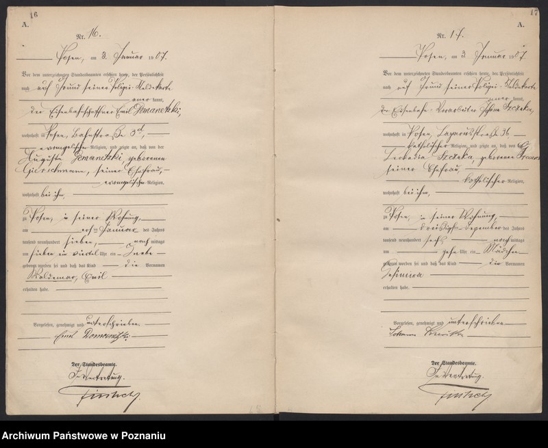 Obraz 11 z jednostki "Księga miejscowa urodzeń tom I [Rejestr główny urodzeń]"