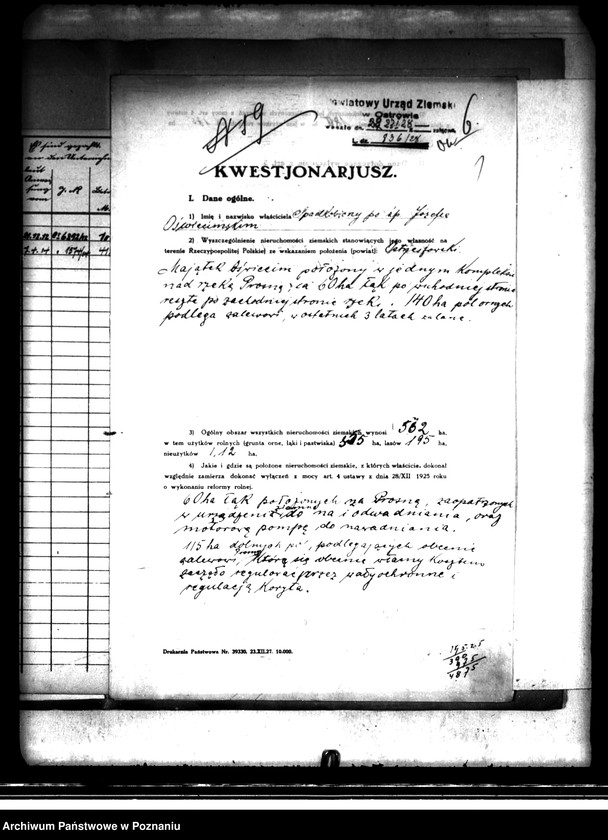 Obraz 5 z jednostki "Majątek Oświecim powiatu kępińskiego wyłączenie z art.4,5 ustawy o reformie"