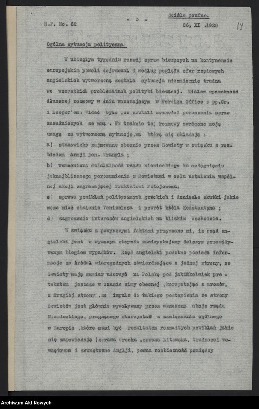 image.from.unit.number "Raporty polityczne Poselstwa Polskiego w Londynie nr 61-66,68, przesłane przez J. Ciechanowskiego"