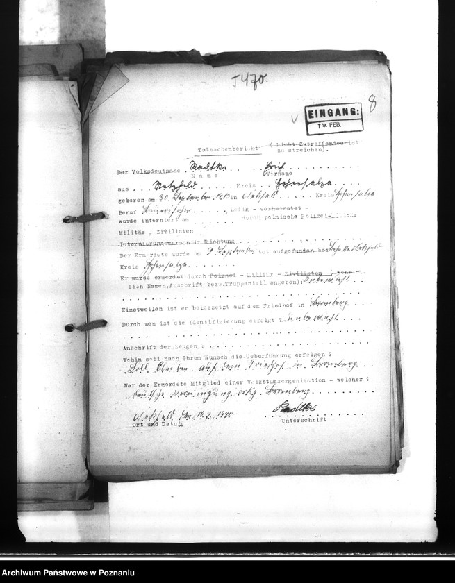 Obraz 12 z jednostki "Wykazy miejscowych Niemców, którzy zginęli w 1939 roku Q - R"