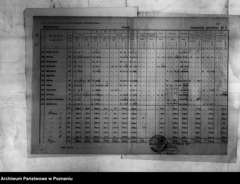 Obraz 17 z jednostki "/Statystyka produkcji rolnej - zestawienie powiatowe - Inowrocław/"