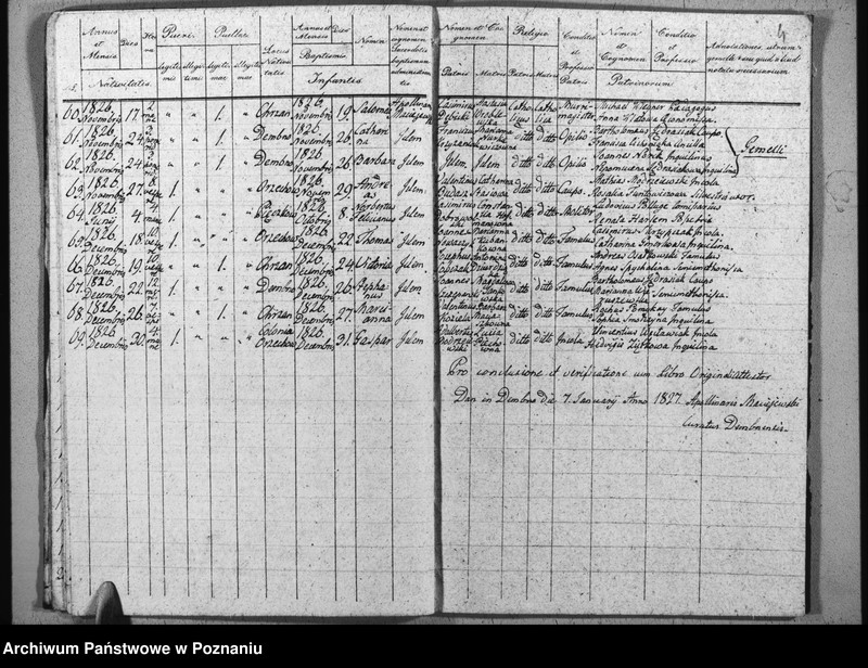 Obraz 8 z jednostki "Duplikat baptisatorum, copulatorum u. mortuorum"