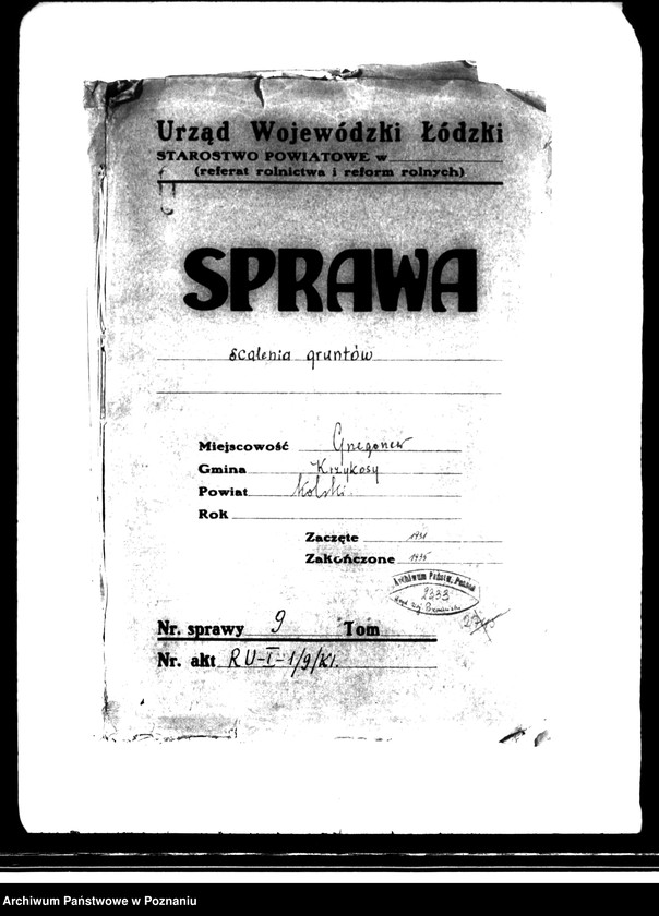 image.from.unit.number "Scalenie gruntów we wsi Grzegorzew powiatu kaliskiego"