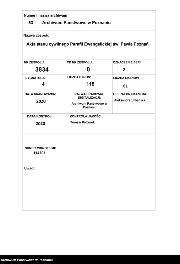 Obraz 1 z jednostki "Konfirmations-register"