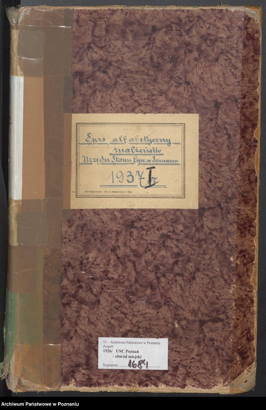 Obraz 2 z jednostki "Spis alfabetyczny małżeństw za 1937"