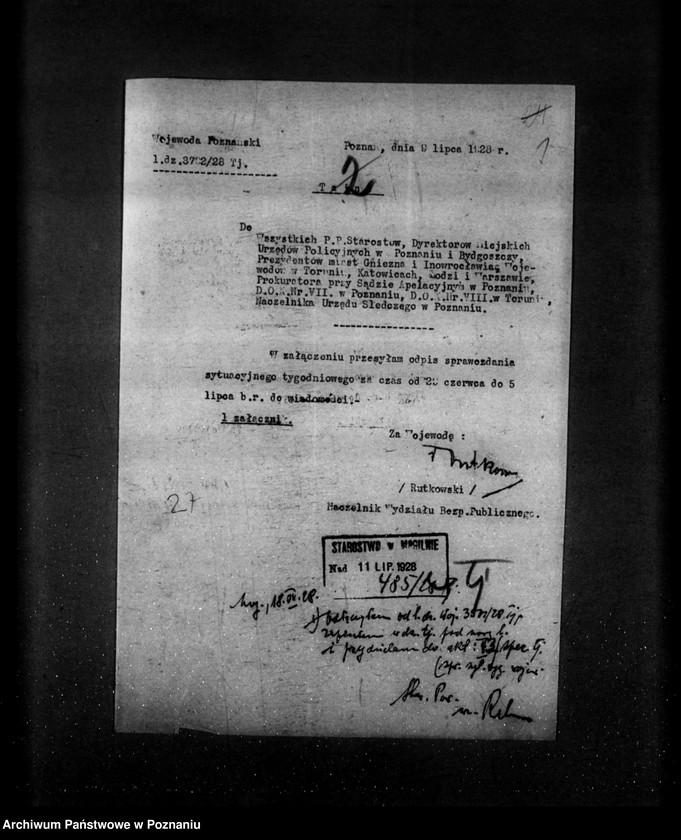 Obraz 5 z jednostki "Sprawozdania sytuacyjne tygodniowe za czas od 29 czerwca do 2 sierpnia 1928 r."