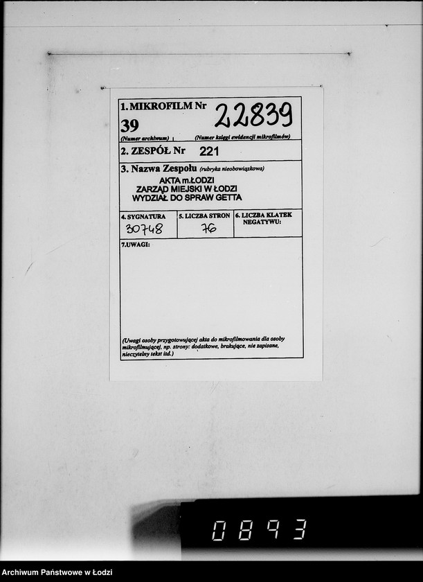 Obraz 2 z jednostki "Auftrag 592 Warenverwertung von den Judenältesten für Eugen Althausen Litzmannstadt"