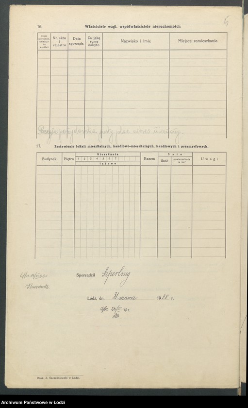 image.from.unit.number "Księga inwentarzowa nieruchomości m. Łodzi ul. Sosnowa"