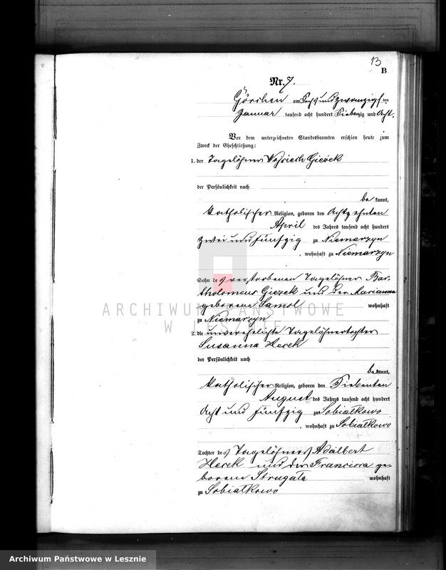 Obraz 17 z jednostki "[Księga małżeństw - tom I]"