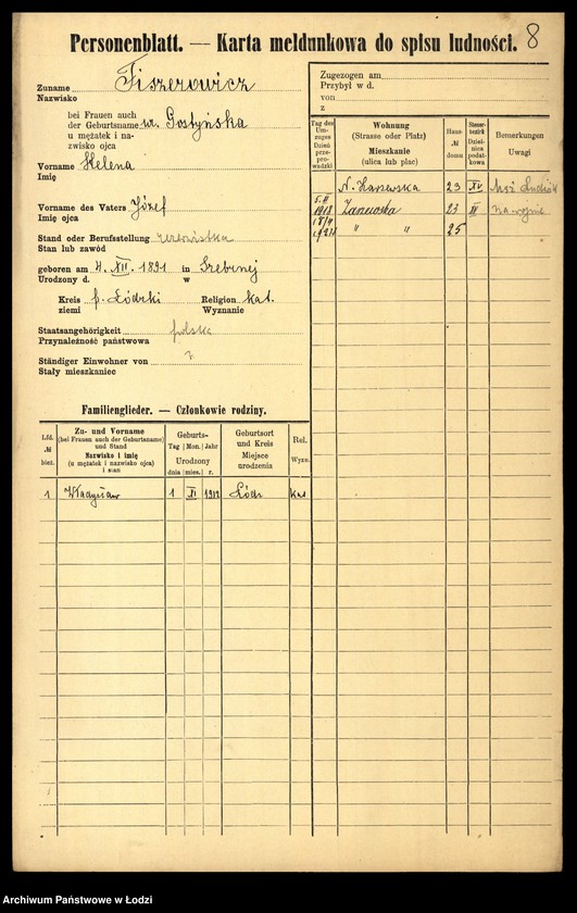 image.from.unit.number "[Spis ludności Łodzi] Fiszerman - Flaszek"