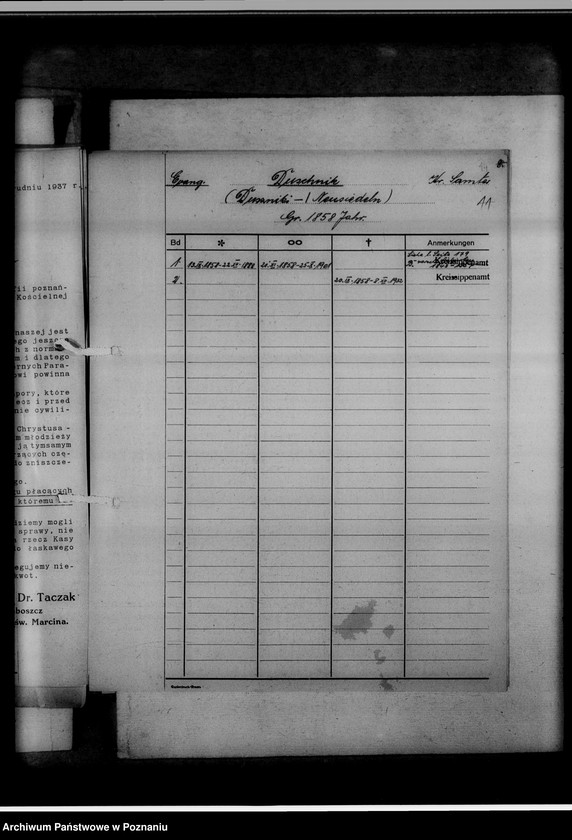 Obraz 17 z jednostki "Bücherverzeichnis [kościelne księgi wyznań: ewangelickiego i katolickiego] Kreis Samter [powiat szamotulski]"