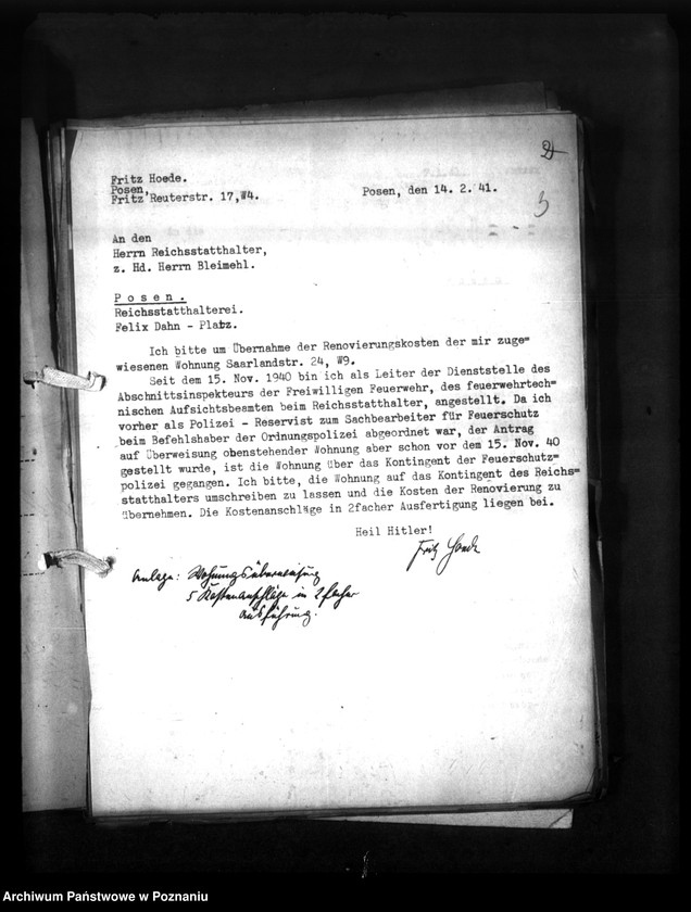 Obraz 8 z jednostki "Wohnungszuweisungen für Deutsche. Verdrängung der Polen."