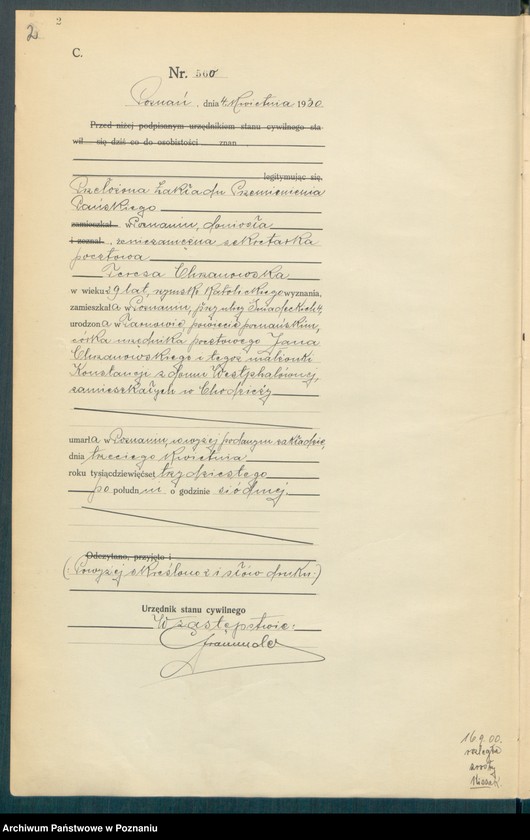 Obraz 4 z jednostki "Księga miejscowa zgonów tom II [Rejestr główny zgonów]"