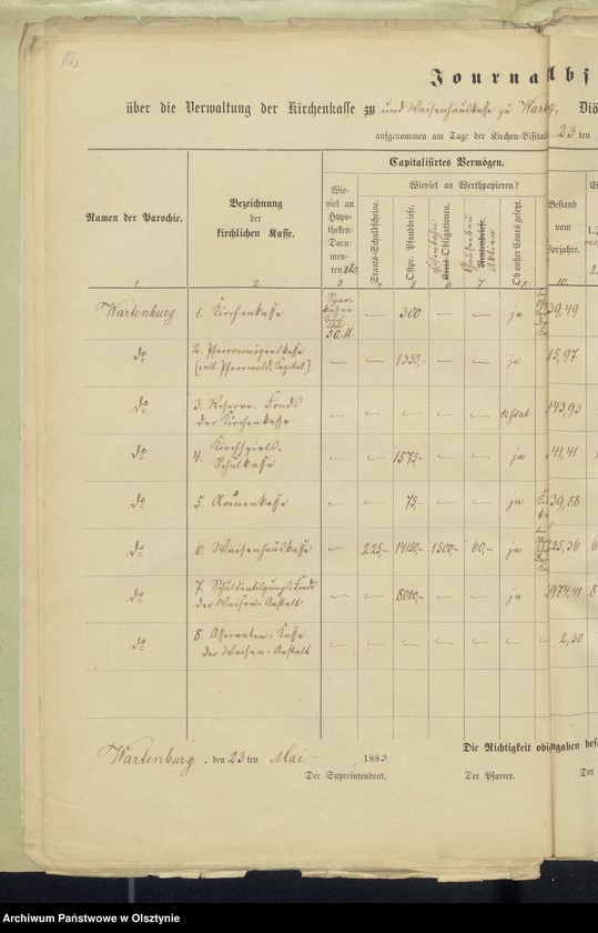 image.from.unit.number "Journak Abschluss über Verwaltung der Kirchenkasse zu Wartenburg"