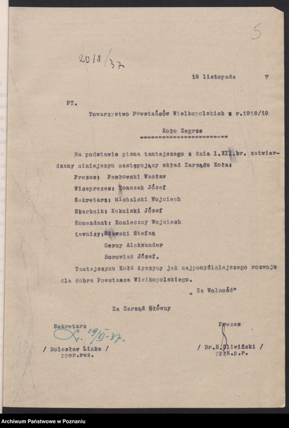 Obraz 7 z jednostki "Żegrze, powiat Poznań - akta koła."