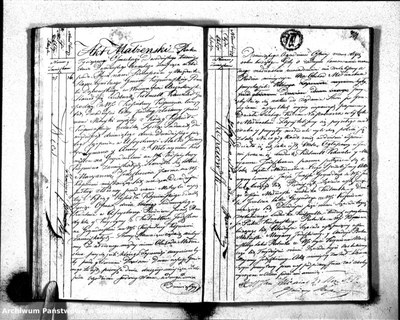 image.from.unit.number "Akta Zaślubionych Stanu Cywilnego Gminy Kopciowskiey na Rok 1823"