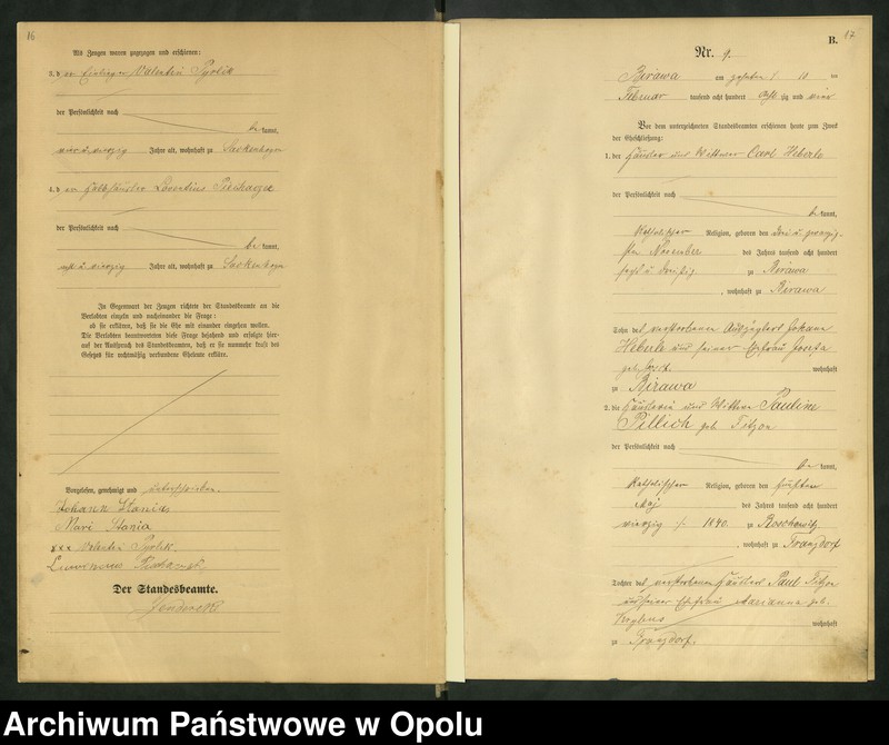 image.from.unit.number "Urząd Stanu Cywilnego Bierawa Księga małżeństw rok 1884-85"
