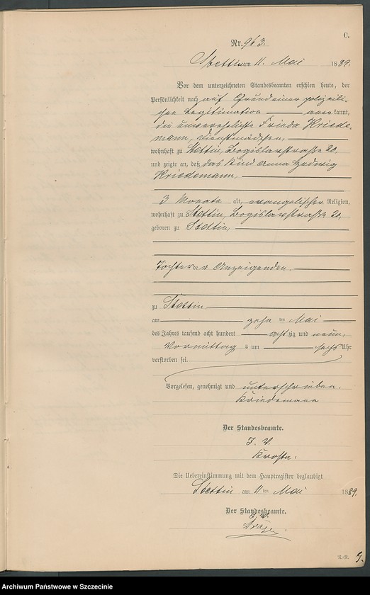 Obraz 10 z jednostki "Sterbe-Register (Neben-Register) Band III"