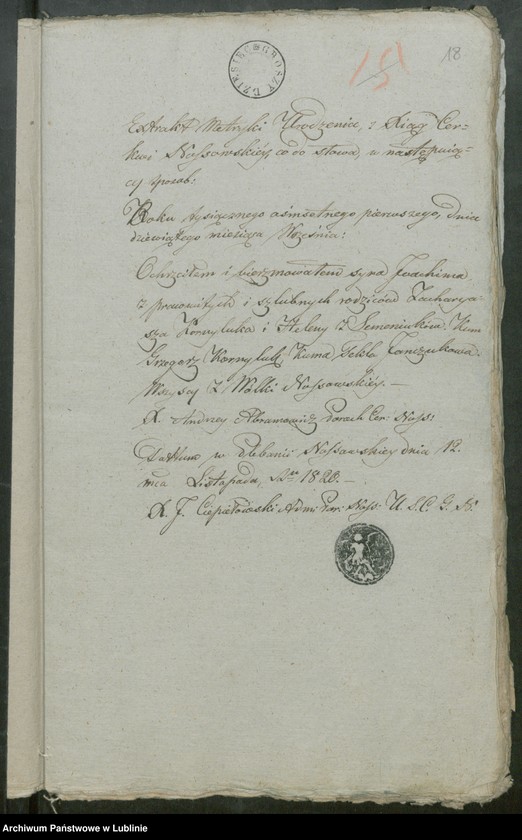 image.from.unit.number "Alegaty do ksiąg urodzeń, zapowiedzi, małżeństw i zgonów z lat 1819 - 1821"