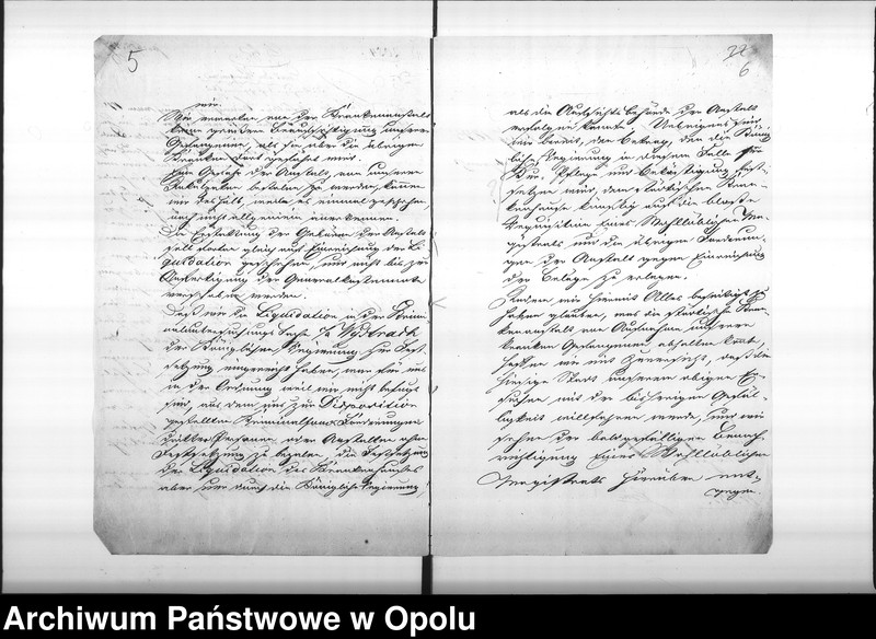 Obraz 8 z jednostki "Acta des Magistrats zu Oppeln betreffend den, zwischen den hiesigen Stadtkommune und dem hiesigen Königl[ichen] Land und Stadt-Gericht wegen Aufnahme der kranken Gefangenen in das städtische Krankenhaus, geschlossenen Vertrag"