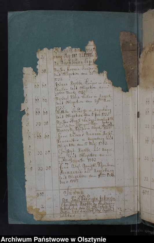 image.from.unit.number "Jahr Kirchen Rechnung der Kirchen zu Kruklanken aller Einnahme und Ausgabe wie auch Bau-Rechnung"