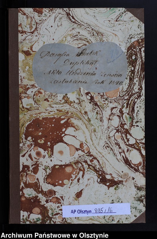image.from.unit.number "Parafia Grzebsk Duplikat Akta Urodzenia, Zeńścia, Zaślubienia Rok 1840"