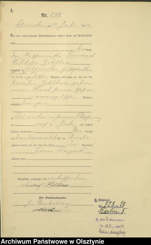 image.from.unit.number "Geburts-Haupt-Register Tom II,Nr 395 - 726"