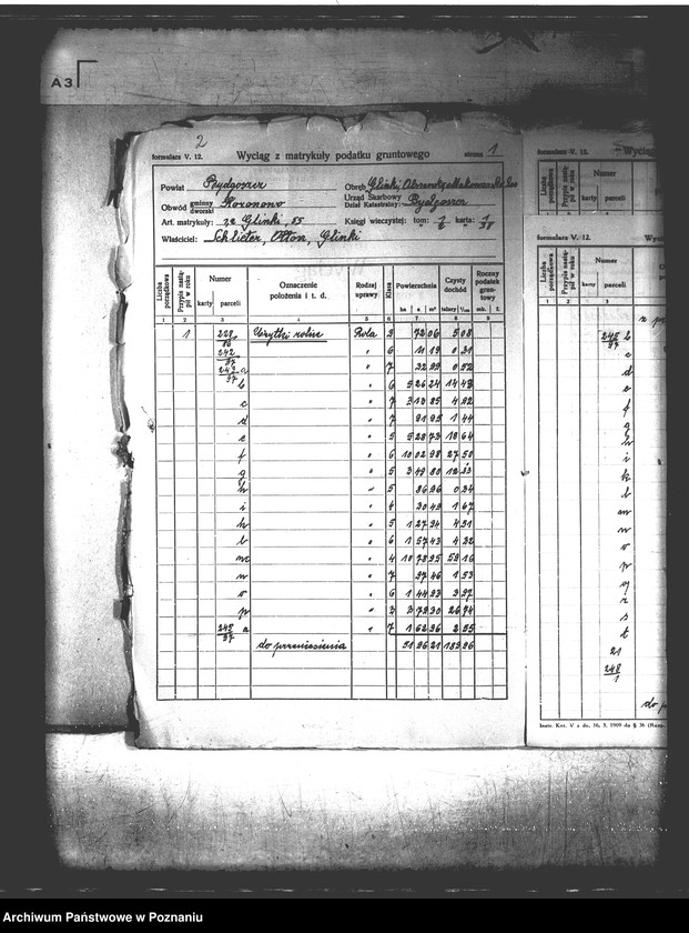 image.from.unit.number "Rejestr wyłączeń z artykułu 4 ustawy o wykonaniu reformy rolnej folwarku Glinki powiatu bydgoskiego"