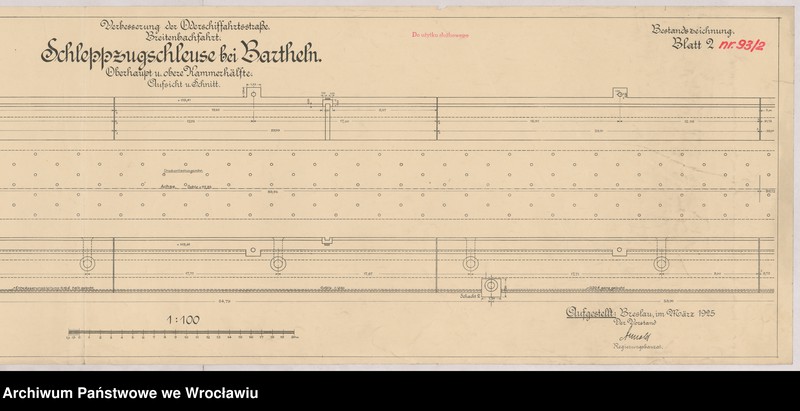 image.from.unit.number "Verbesserung der Oderschiffahrtsweg. Breitenbachfahrt. Schleppzugschleuse bie Bartheln"