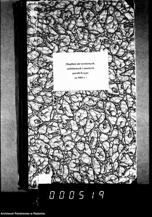 image.from.unit.number "[Duplikat akt urodzonych, zaślubionych i zmarłych parafii Krępa za 1903 rok]"