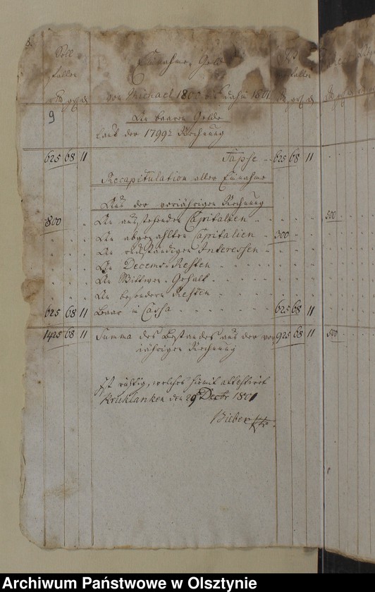 image.from.unit.number "Jahr Kirchen Rechnung der Kirchen zu Kruklanken aller Einnahme und Ausgabe wie auch Bau-Rechnung"