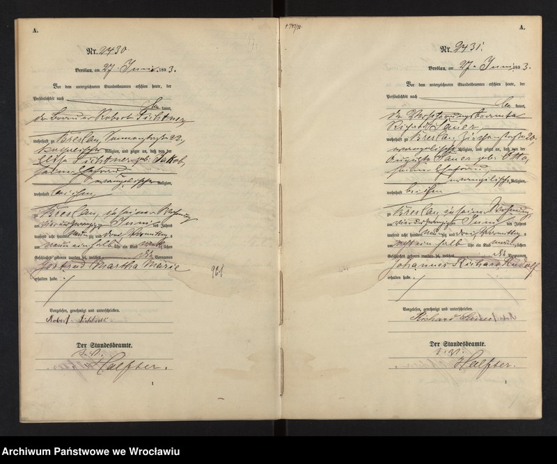 image.from.unit.number "Geburts-Haupt-Register Breslau II 1893 Band 7"